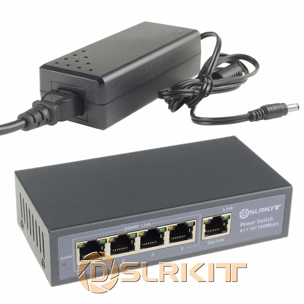 Коммутатор DSLRKIT 78 Вт 5 портов 4 PoE 802.3af 802.3at Ethernet PSE14AT| |