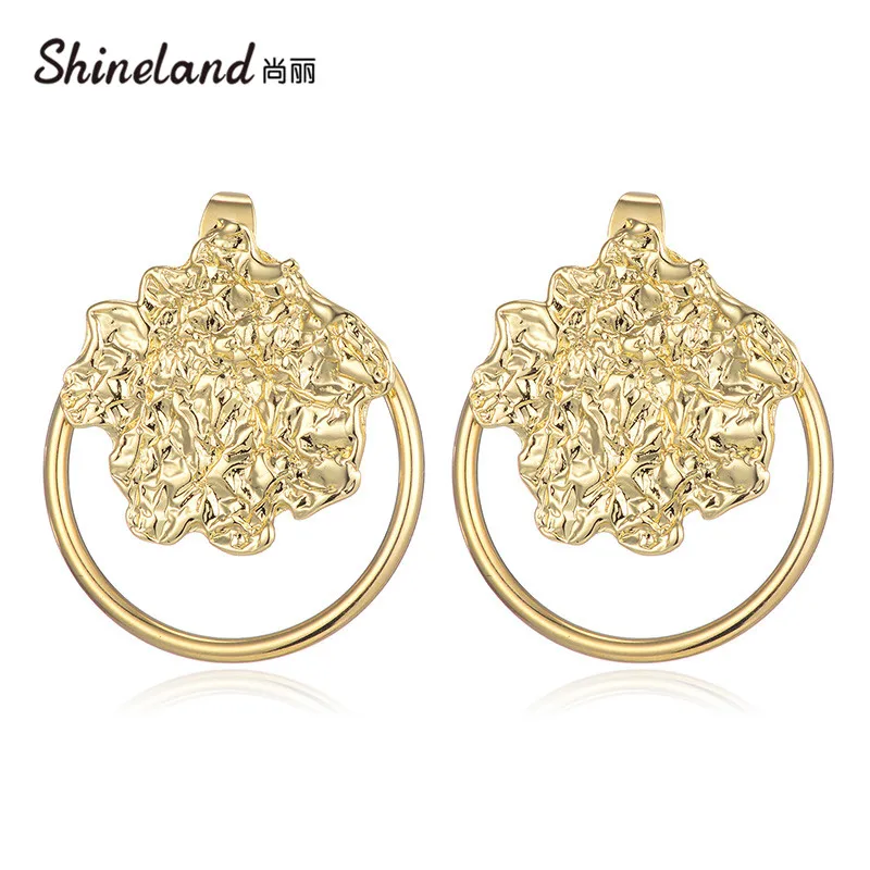 

Shineland 2021 New Fashion Metal trendy Drop Earrings Punk Statement Brincos Jewellry For Women Gift