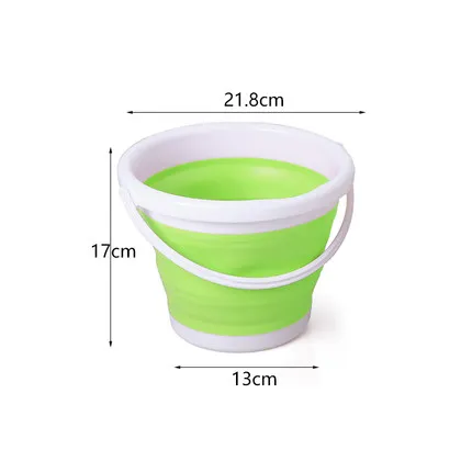 3L Green Практичное портативное складное ведро для улицы, утолщенное ведро для мойки автомобилей, кемпинга, рыболовных бочек, многофункциональные принадлежности для ванной и кухни - Цвет: 3L Green
