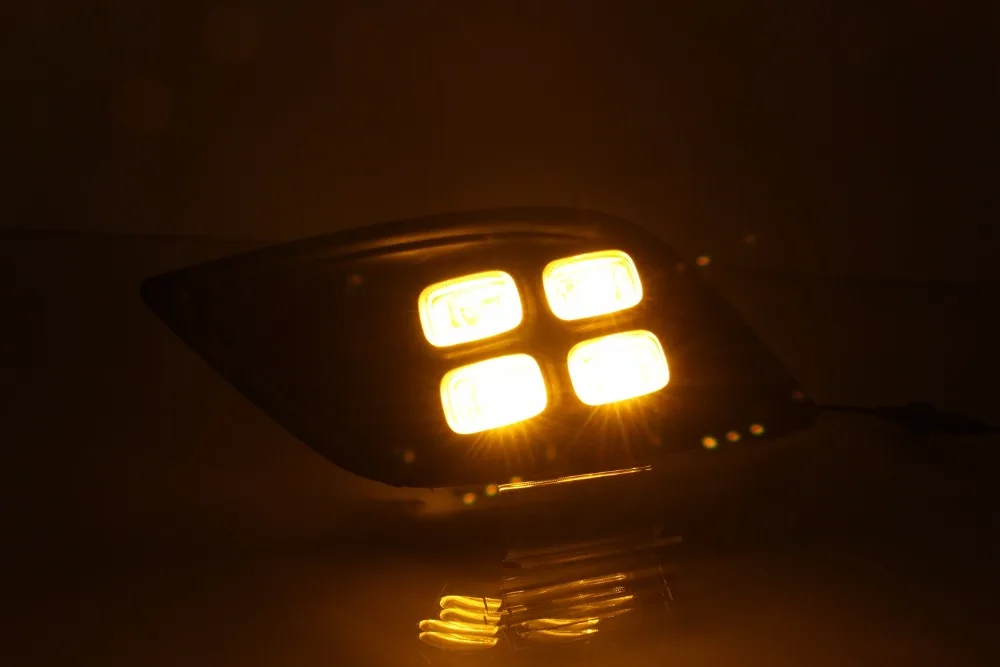 EOsuns led drl дневного света для Chevrolet sail 3- с желтым поворотным сигналом и беспроводным управлением