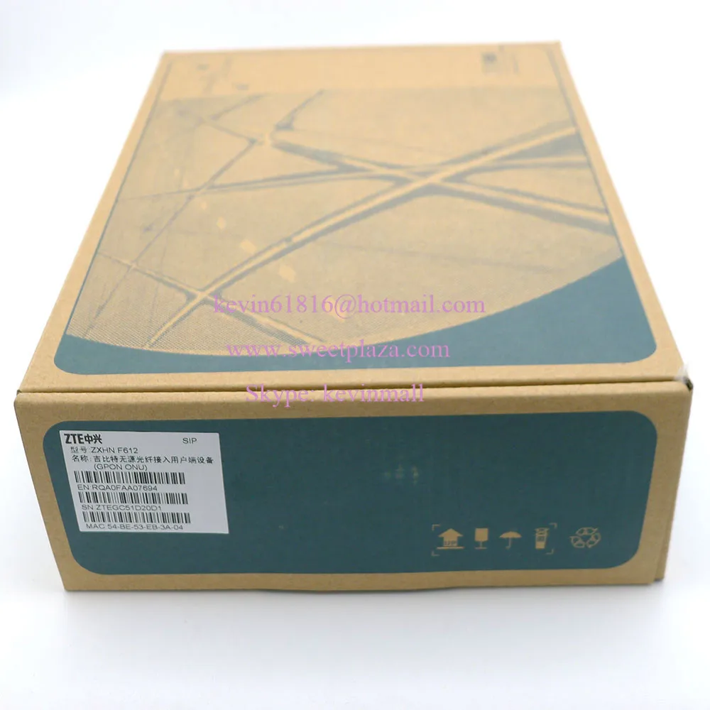 ZTE ZXHN F612 SC/APC GPON Оптическая сеть ONU с 2 портами ethernet и 1 голосовым горшком Версия