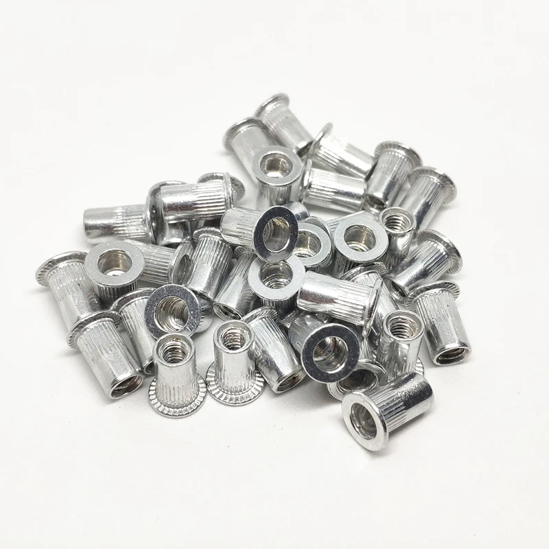 50-20 шт M3 M4 M5 M6 m8 m10 m12 Rivnut из алюминиевого сплава с плоской головкой заклепки с резьбой и вставкой "орех", заклёпка, гайка из листового металла