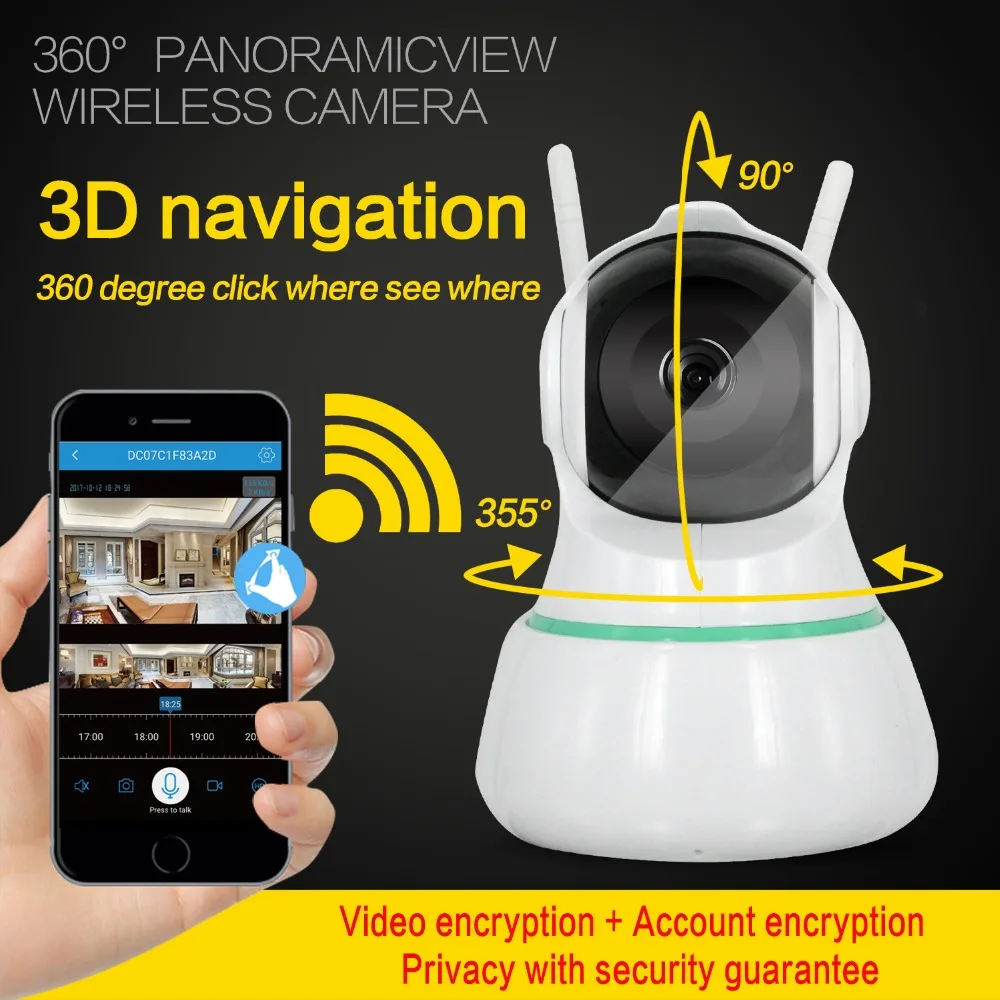 PUAroom сетевая HD видеокамера 360 градусов панорамная камера наблюдения рыбий глаз