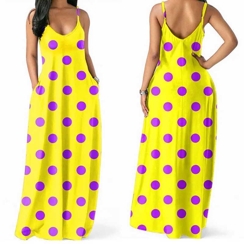 Женская яркая детская одежда с узором в горошек V образным вырезом летние платья