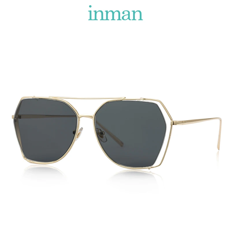 Женские солнцезащитные очки INMAN модные золотого цвета с уникальным дизайном и