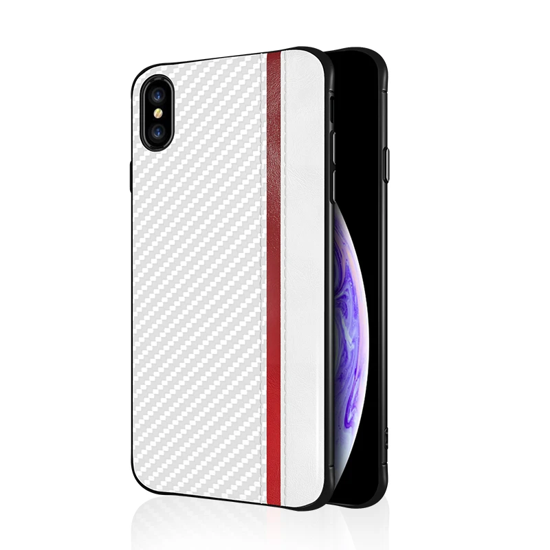 White Роскошный чехол из искусственной кожи из углеродного волокна для Iphone XS MAX XR X чехол для Iphone 8 7 Plus 6s 6 Чехол бампер задняя крышка для Apple XS 11 - Цвет: White