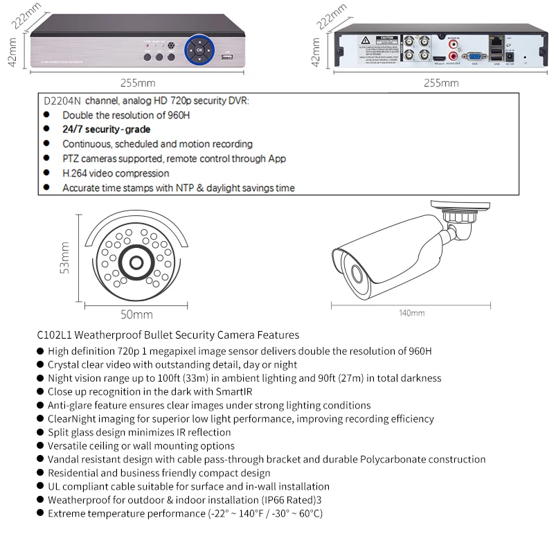 DEFEWAY HD 1080N 4 канальный CCTV система видеонаблюдения DVR комплект 2 шт. 1200TVL Домашняя безопасность 4 CH камера система HDD новое поступление