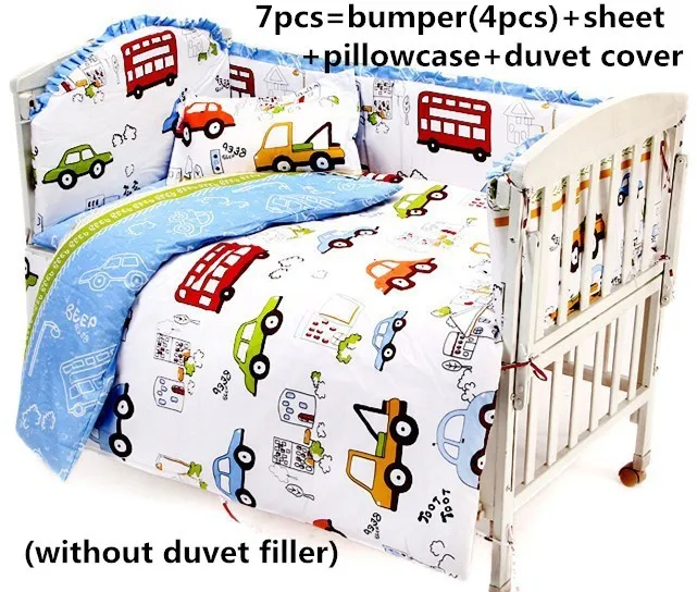 

Discount! 6/7pcs Crib Bedding Set Cotton Unisex Baby Cot Bedding Cot Set,duvet cover,120*60/120*70cm