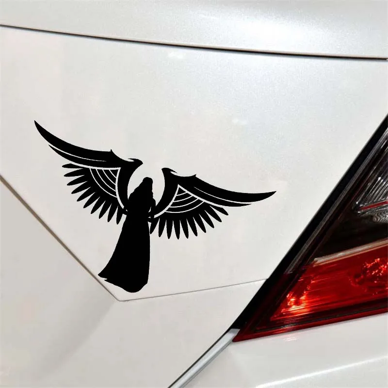 

YJZT 14.3*7.9CM Angel Is A Smart Princess Decal Silhoutte Cool Design Covering The Body Car Sticker Black/Silver C20-1395