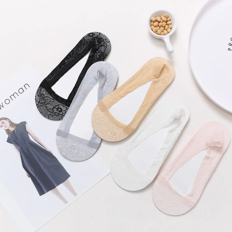 Женские носки-тапочки 1 пара весенние женские носки короткие кружевные тонкие