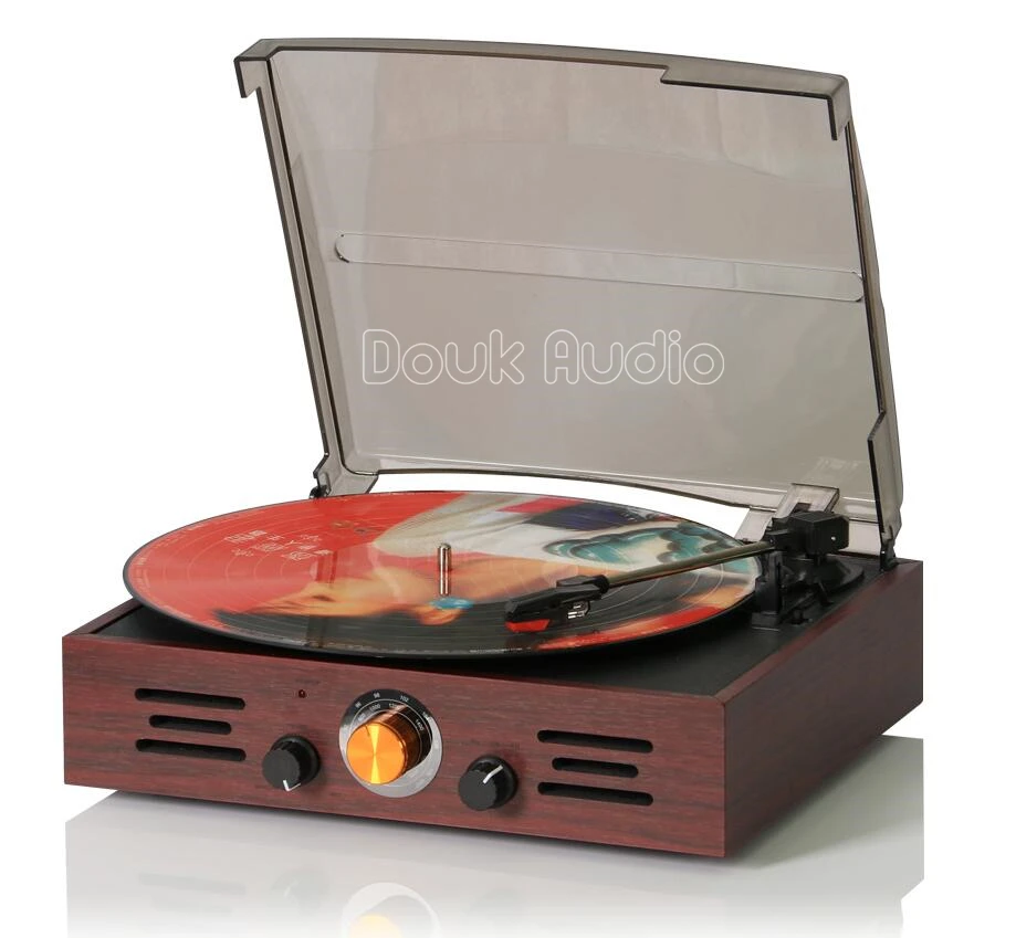 Music Hall ностальгический классический 3-Скорость стерео проигрыватель фонограф LP виниловых AM/FM радио встроенный колонки