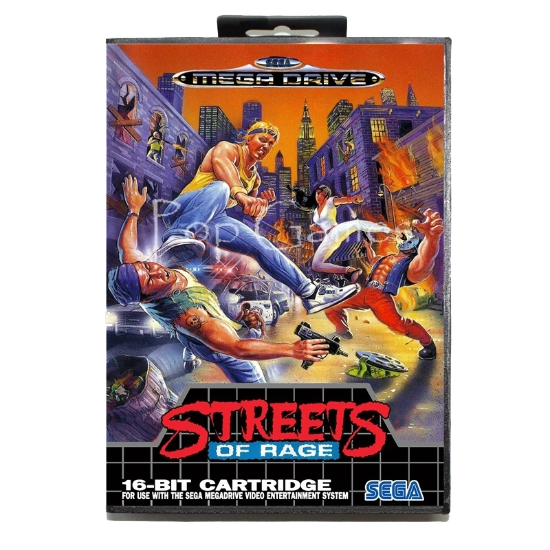 Игровая карта с коробкой для 16 битной Sega MD улицами ярости Mega Drive видеоконсоли