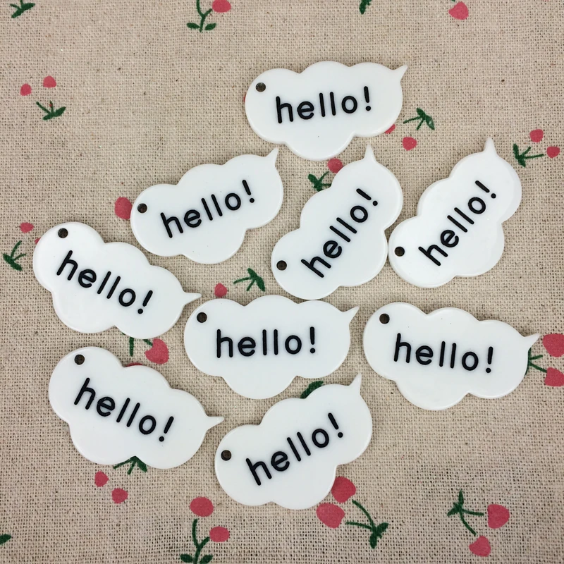 10 шт. плоская спина из смолы кабошон каваи сделай сам украшение слова Привет