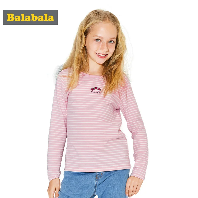 Balabala/Одежда для девочек Весенняя футболка с длинным рукавом roupas/Толстовка