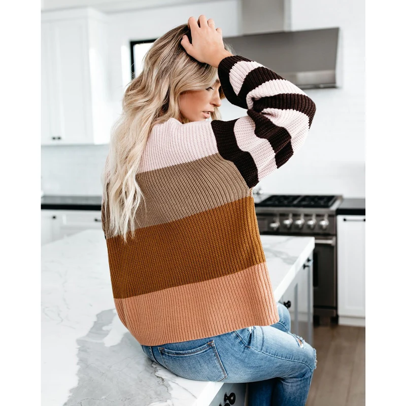 Pullover sweater for women O-neck Long Sleeve knitted lady Wool Sweater Winter Woman Knitting Pullovers | Женская одежда