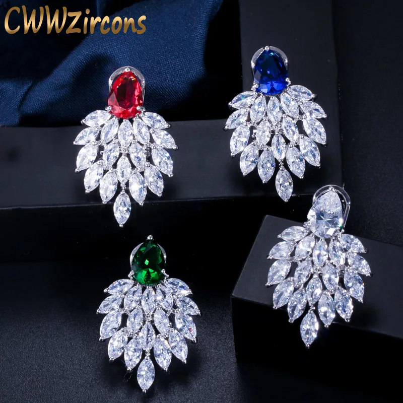 CWWZircons Модный Дизайнерский Бренд Ювелирных Украшений Элегантные Длинные Серьги