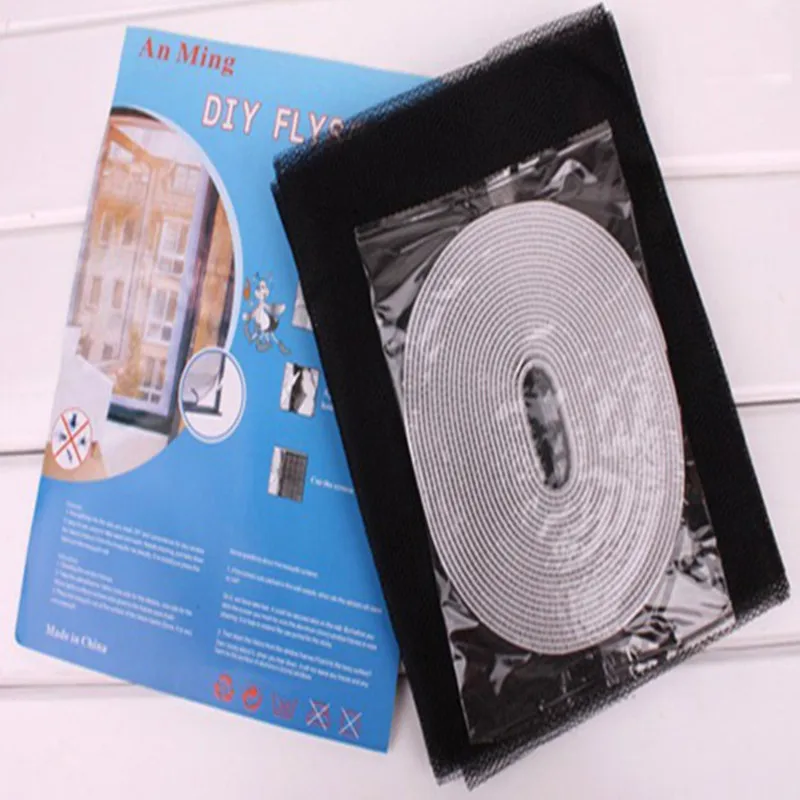 Способа Плетения сетки окна Экран протектор черный DIY Насекомые Муха двери