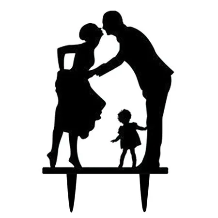 C 1 шт. акриловые украшения для свадебного торта Happy family украшения для свадебного торта вечерние украшения для торта - Цвет: C