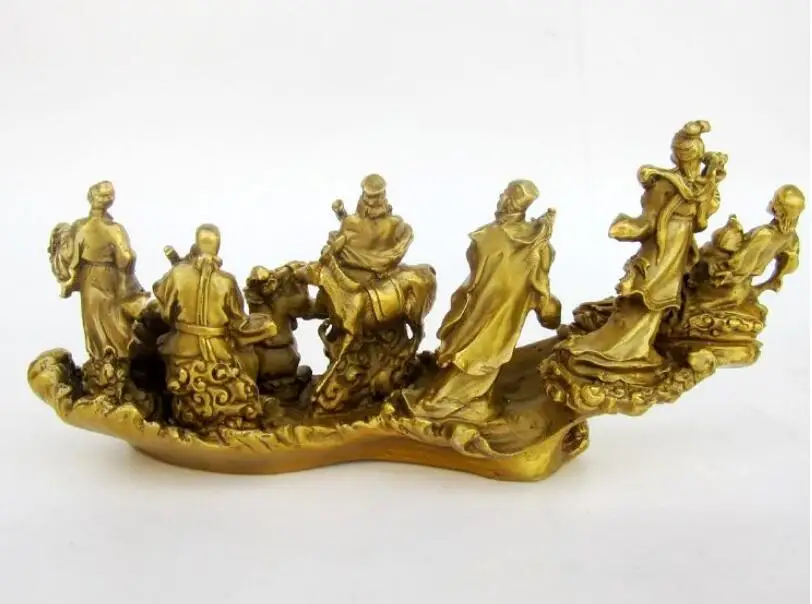 Китайский дракон из латуни Loong Gourd Basket Fan Eight Immortal 8 God Statue | Дом и сад