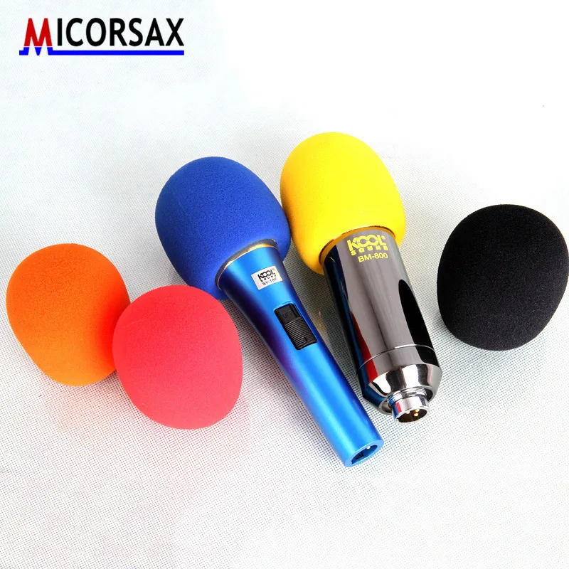 100 pcs Top Quality Colorful Microphone Cover Windscreens Sponge for Office Meeting Computer Handheld Karaoke Foam Mic Foam Hats enlarge
