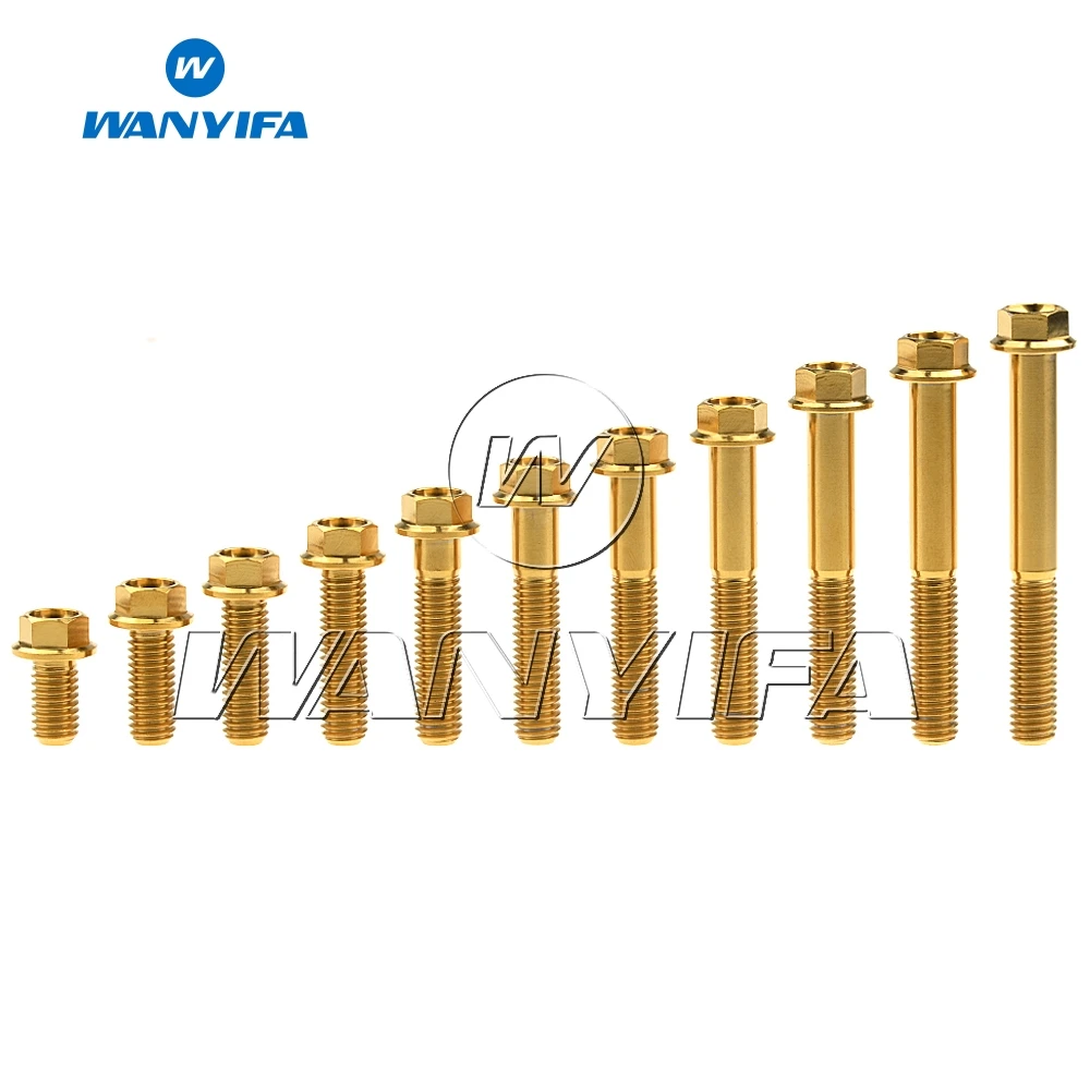 Титановый "Wanyifa" болты M8x 15 20 25 30 35, 40 45 50 55 60 65 мм болты с шестигранной головкой фланцевой болт мотоцикла тормозной диск Винт