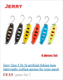 Jerry 6 шт. 2 г pesca Микро Мини форель ложка приманки Сверхлегкий речной рыбалки блесна в форме ложки окуня приманка