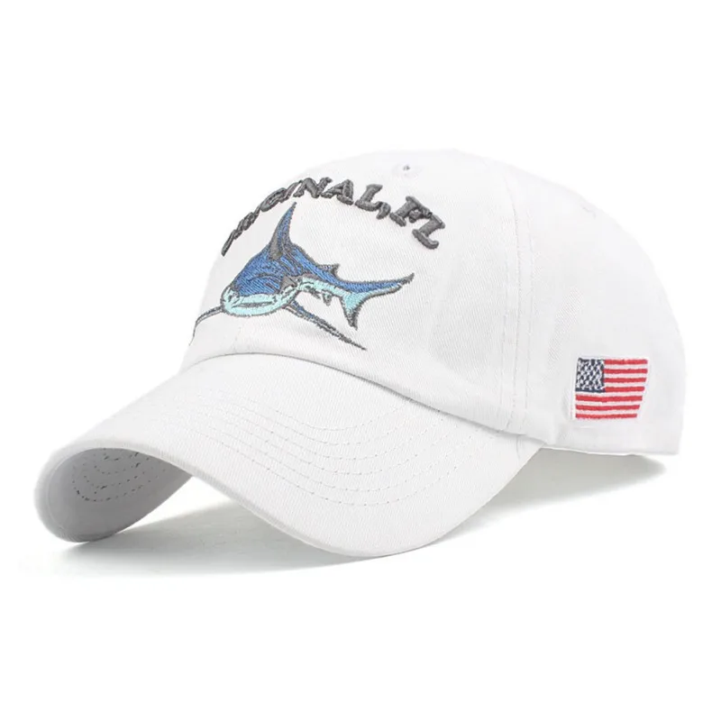 washed cotton shark golf cap fitted snapback hat adjustable size gorras casual casquette embroidery letter retro | Спорт и
