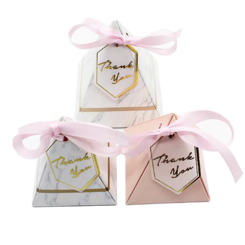 100 шт. Новинка креативная треугольная пирамида мраморная Стильная коробка для