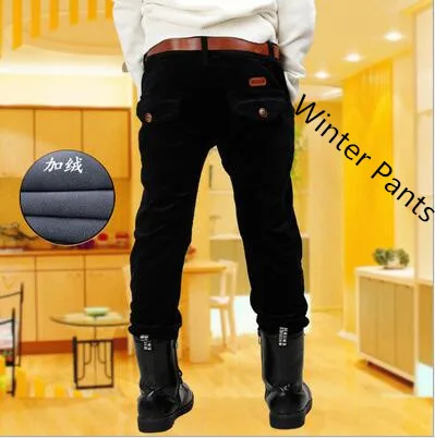 2017 зимние повседневные штаны с поясом для мальчиков Детские брендовые
