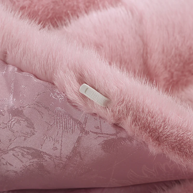Цельная кожа, короткая верхняя одежда, пальто для женщин, шуба из натуральной норки,, зимняя одежда, рукав 3 четверти, воротник-стойка, норковые меховые куртки