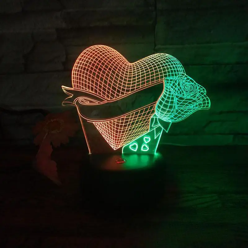 

Rose Love Led 3d Colorful Nightlight Lovely cartoon children's toys Gift Lamp Acrylique Decoracion Usb Led Light