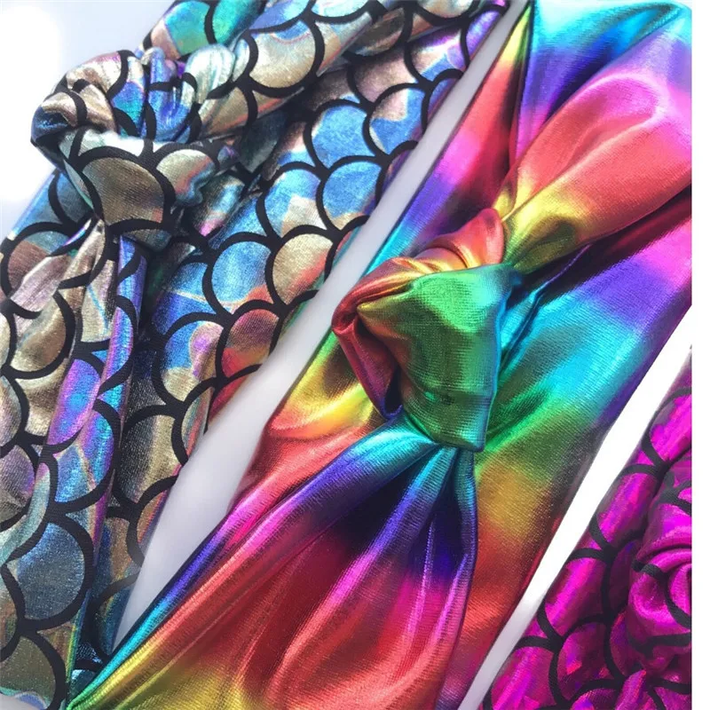 

7pcs/lot New Arrival Yuzehd Children Headband Mermaid Rainbow Tie Knotted Headband Headwraps