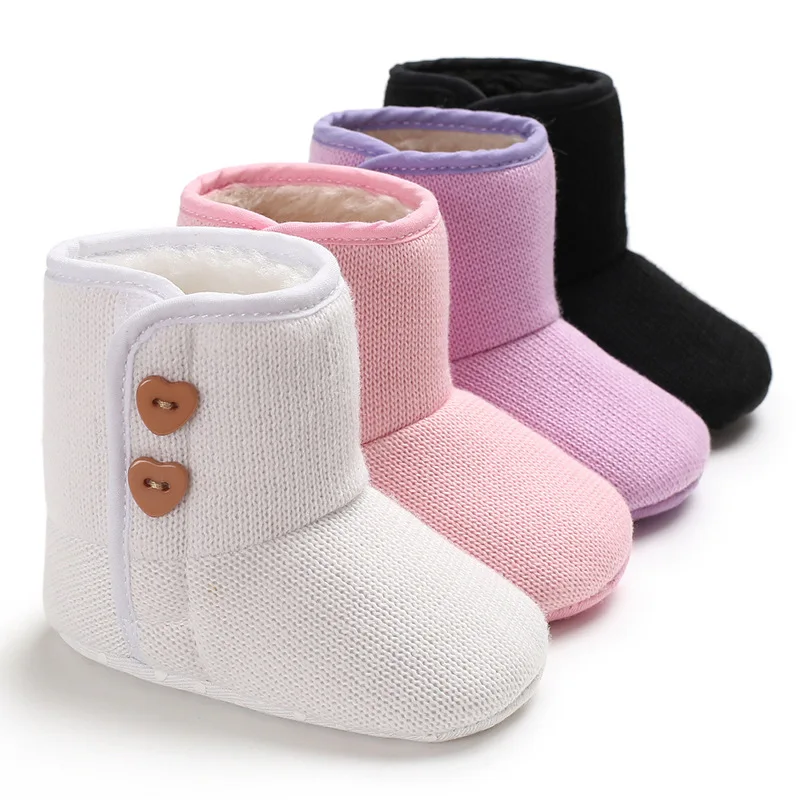 

Newborn Crochet Knit Snow Boots Winter Toddler Baby Girl Boy Wool Crib Fur Shoes Warm Booties Soft Sole bebe sapatos