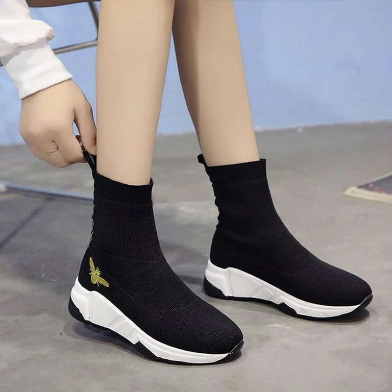 WGZNYN; коллекция года; эластичные носки; tenis feminino; женская повседневная обувь; женские ботинки; высокие модные женские кроссовки; W504
