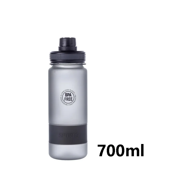 Black700ml Большая бутылка для воды Герметичная крышка Тритан пластик, не содержащий вра легкий портативный для спорта на открытом воздухе тренажерный зал Йога школа 700/900 мл - Цвет: Black700ml
