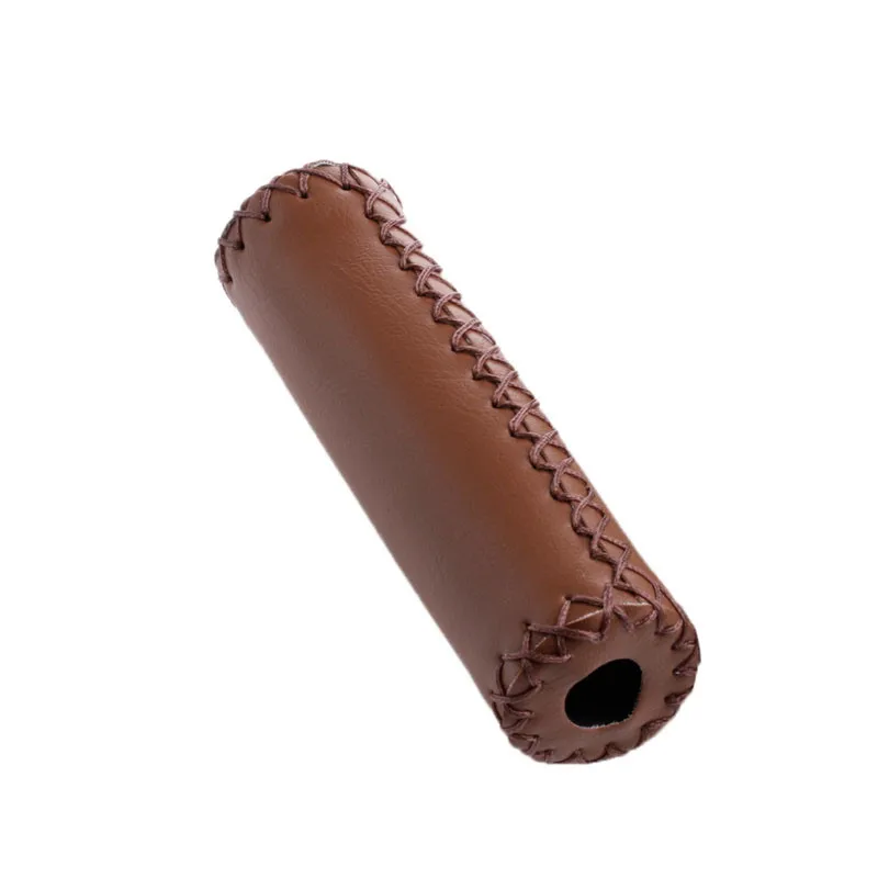

QILEJVS Stitched Leather MTB BMX Road Mountain Cycling Bike Bicycle Handlebar End Grips