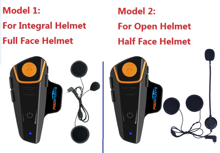 Fodsports BT-S2 Pro moto rcycle Интерком 1000 м Мото шлем гарнитура Водонепроницаемый IPX6 BT Interphone FM интерфейс тип-c