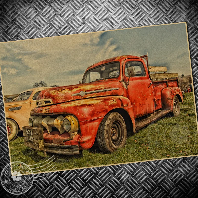 Американская классическая красная автомобильная дорога 66 ВИНТАЖНЫЙ ПЛАКАТ