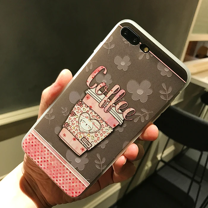 Wmzsucc милый мультфильм Кофе шаблоны Cat Прозрачный чехол для iPhone 6 6S 8 плюс 7 мягкий
