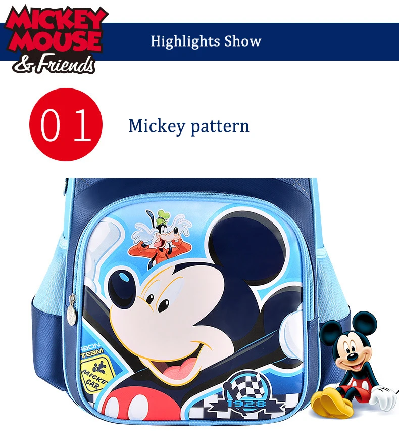 Disney бренд Микки Классический рисунок студент Back Pack Дети сумка Детская рюкзак школьный для мальчиков и девочек Bagpack Класс 1-6
