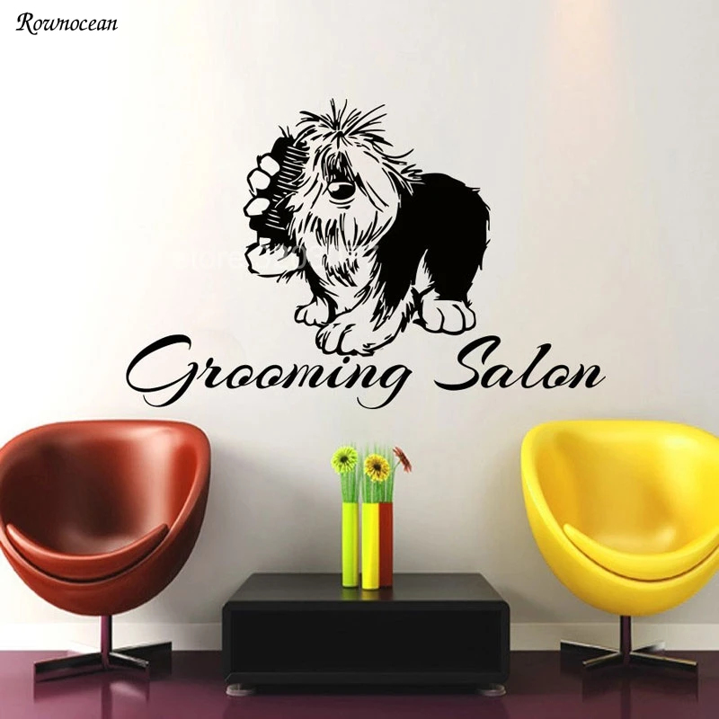 ROWNOCEAN Pet Shop Наклейка на окно Водонепроницаемая забавная наклейка собаки стену