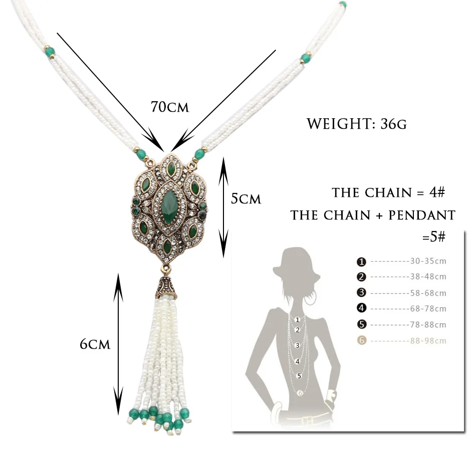 Классическое длинное ожерелье с кисточками в стиле Arabesque турецкое женское