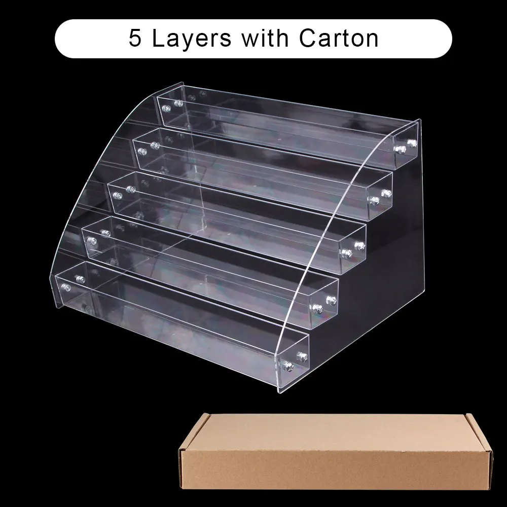 5 Layers with Carton От 1 до 7 ярусов лак для ногтей стойка акриловый держатель подставка настольное, для выставки подставка пластиковая коробка губная помада ящик-органайзер для хранения макияжа - Цвет: 5 Layers with Carton