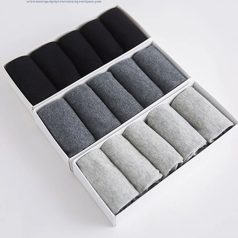 

5 Pairs/Lot High Quality Mens Business Socks For Men Compression Brand Autumn Winter Black White Cotton Socks Big Size