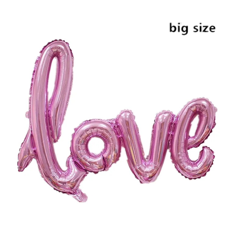 Big pink love Большие воздушные шары из фольги с надписью «Любовь» Свадебные украшения воздушные шары с сердцем день рождения, День Святого Валентина вечерние украшения для взрослых вечерние принадлежности - Цвет: Big pink love