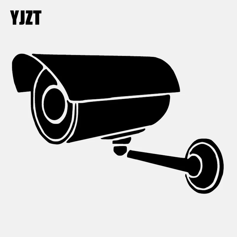 

YJZT 13,8 см * 9,1 см Модная Камера видеонаблюдения предупреждающая виниловая черная/Серебристая Наклейка на автомобиль