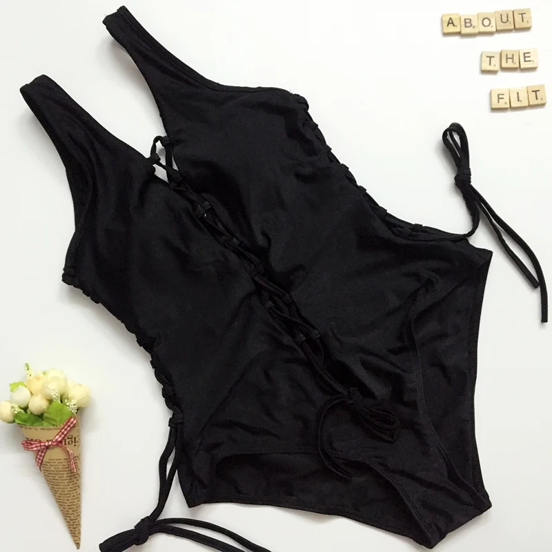 3 цвета сексуальный цельный купальник на шнуровке купальный костюм женский с