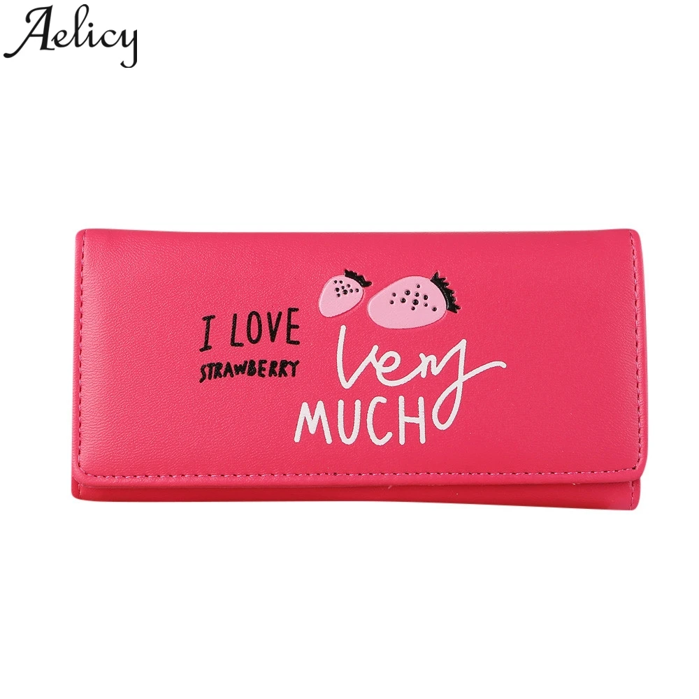 Женский кожаный кошелек Aelicy простой в стиле ретро с отделением для монет и карт