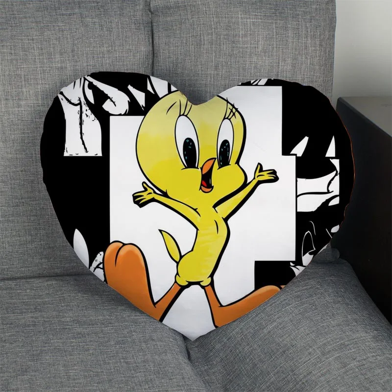 Pillow Case Птичка Твити подушка в форме сердечка выполненные на заказ Наволочка на молнии только покрыть без сердечника размер 41 x36cm, 47x42 см - Цвет: Pillow Case