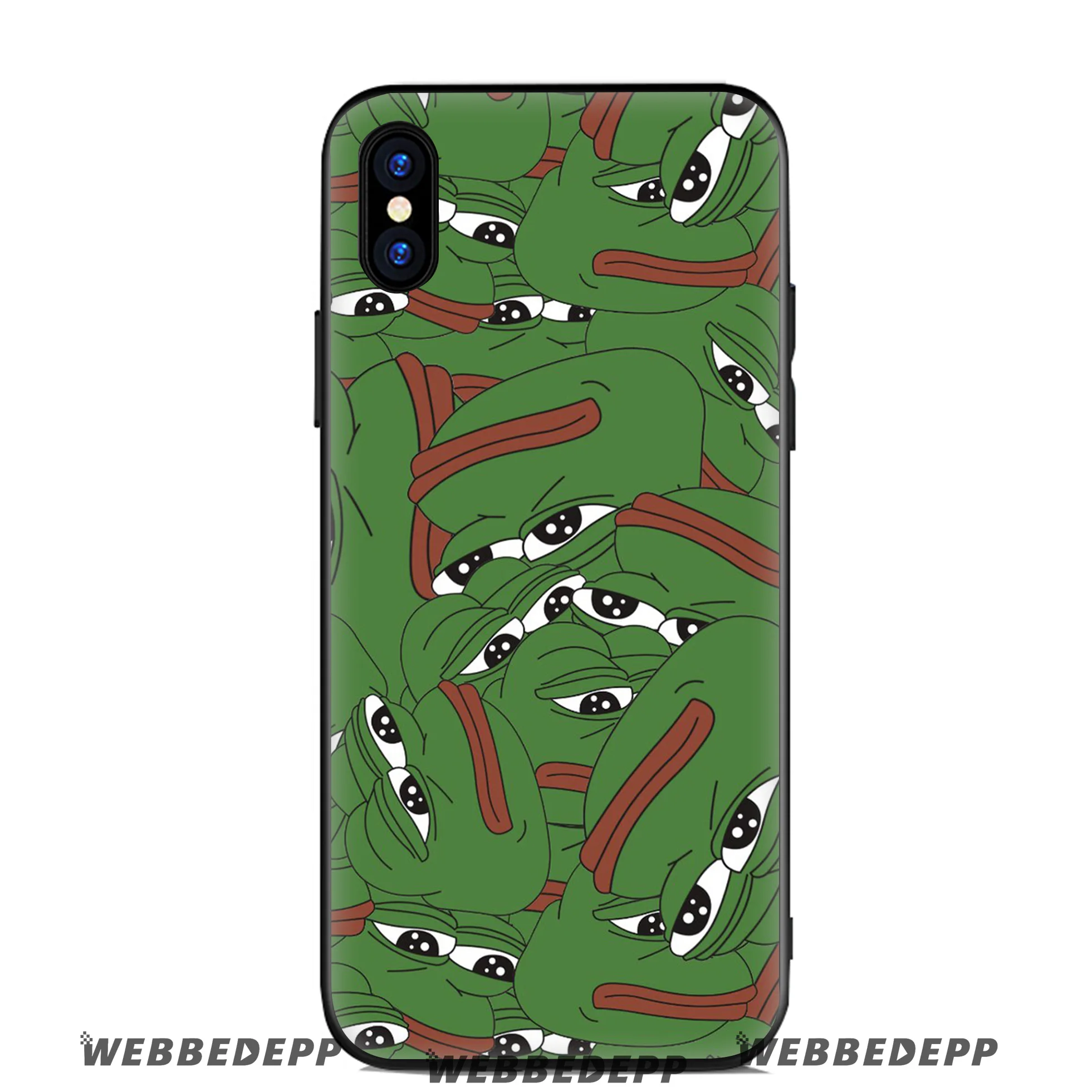 WEBBEDEPP Sad Boy Frog Meme Soft Silicone Case for Apple iPhone 11 Pro Xr Xs Max X or 10 8 7 6 6S Plus 5 5S SE TPU |
